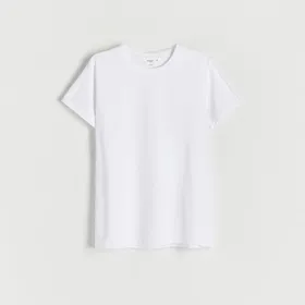 T-shirt z bawełny organicznej - Kremowy