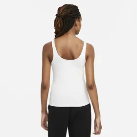 Damska koszulka bez rękawów na cienkich ramiączkach Nike Sportswear Essential - Biel