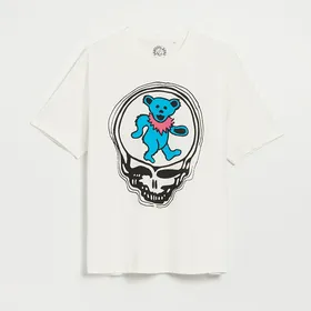 Koszulka z nadrukiem Grateful Dead biała - Kremowy