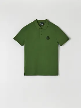 Bawełniana koszulka polo o regularnym kroju z nadrukiem z filmu Harry Potter. - zielony