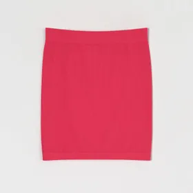 Spódnica mini prążkowana - Różowy