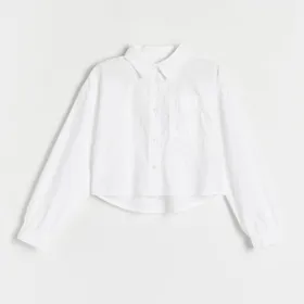 Krótka koszula z kieszonką - Biały