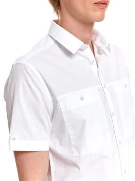 Biała koszula męska z krótkim rękawem