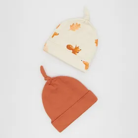 Bawełniana czapka z pętelką 2 pack - Pomarańczowy