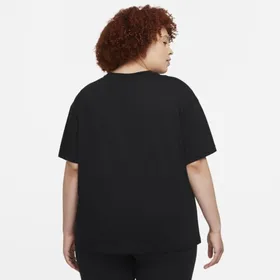 Damska koszulka z krótkim rękawem o kroju oversize Nike Sportswear Essential (duże rozmiary) - Czerń