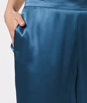 Pearly Pantalon De Pyjama En Soie - Niebieski
