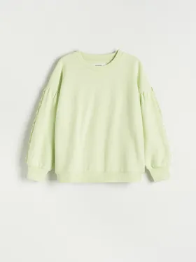 Bluza z ozdobnymi rękawami - Zielony