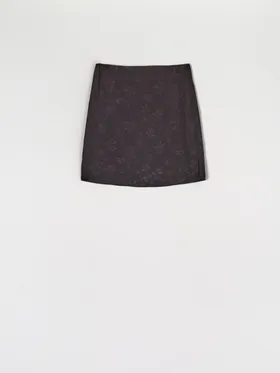 Spódnica mini z rozcięciem - Czarny