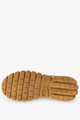 Camelowe botki sneakersy damskie z futerkiem sznurowane casu 8237-2