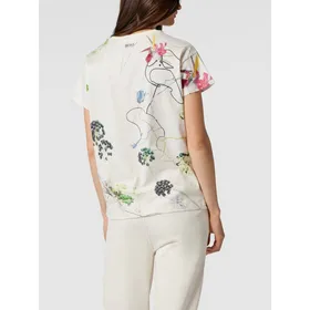 BOSS T-shirt z kwiatowym wzorem na całej powierzchni model ‘Eleas’