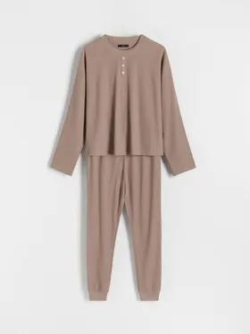 Dwuczęściowa piżama z bawełną - Fioletowy