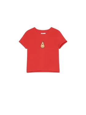Czerwona świąteczna koszulka z kapibarą