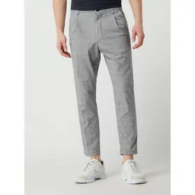 JOOP! Jeans Spodnie o luźnym kroju z zakładkami w pasie i dodatkiem lnu model ‘Lead’