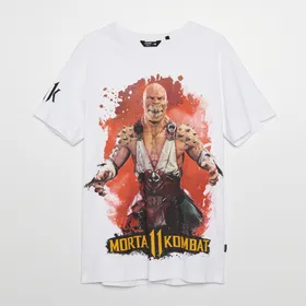 Koszulka z nadrukiem Mortal Kombat - Biały