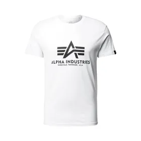 Alpha Industries „BASIC T-SHIRT” z bawełny z nadrukiem z logo