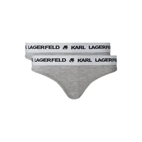 Karl Lagerfeld Majtki typu tanga z mieszanki lyocellu i elastanu w zestawie 2 szt.