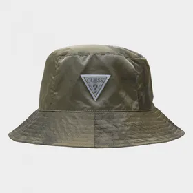 Damski kapelusz GUESS EVETTE JACQUARD BUCKET HAT - oliwkowy/khaki