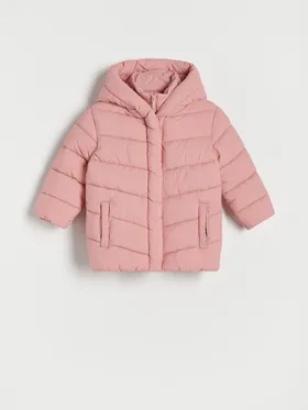 Pikowana kurtka z kapturem - Różowy