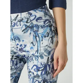 STEHMANN Spodnie ze streczu o kroju slim fit ze wzorem na całej powierzchni model ‘Loli’
