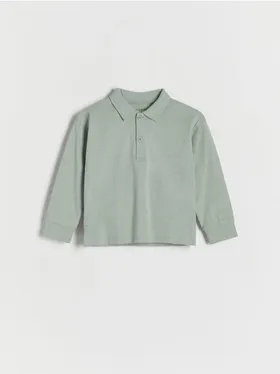 Koszulka typu longsleeve, wykonana z przyjemnej w dotyku, bawełnianej dzianiny. - jasnozielony