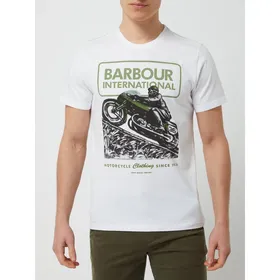 Barbour International™ T-shirt o kroju tailored fit z nadrukiem model ‘Archive Downforce’