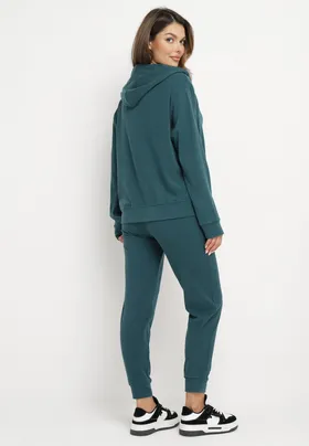 Zielony 2-częściowy Komplet Dresowy z Bluzą i Spodniami Seraphelle