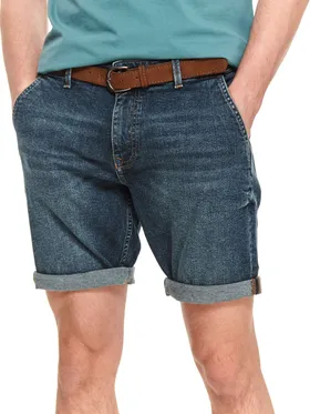 Jeansowe szorty męskie z paskiem