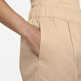 Damskie spodnie z tkaniny z wysokim stanem podkreślające sylwetkę Nike Sportswear Essentials - Brązowy