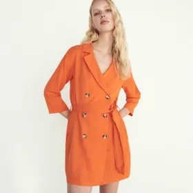 Sukienka o kroju marynarki - Pomarańczowy
