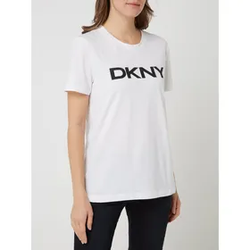 DKNY T-shirt z bawełny z nadrukiem z logo
