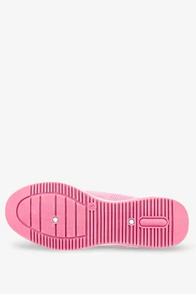 Różowe buty sportowe na koturnie slip on casu 41-3-22-p