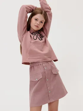 Sztruksowa spódnica mini - Różowy
