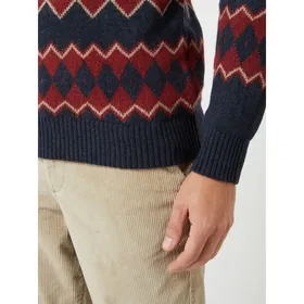 Selected Homme Sweter z norweskim wzorem z raglanowymi rękawami