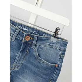 Garcia Szorty jeansowe z wysokim stanem o kroju slim fit z dodatkiem streczu model ‘Rianna’