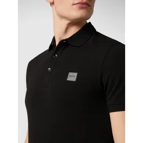 BOSS Casualwear Koszulka polo o kroju slim fit z plakietką z logo model 'Passenger'