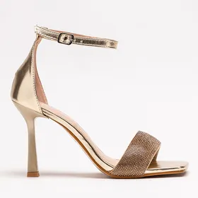 Złote damskie sandały na szpilce Enedi - Obuwie - Złoty