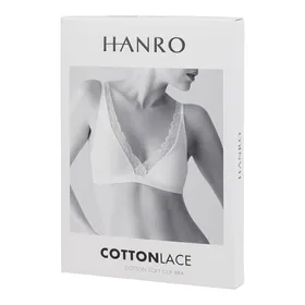 Hanro Biustonosz typu bralette z dodatkiem streczu model ‘Cotton Lace’
