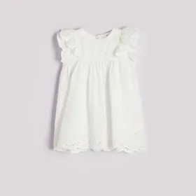 Biała sukienka we wzór - Biały