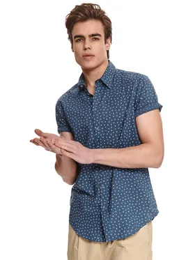 Koszula męska  z krótkim rękawem w drobny wzór