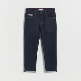 Elastyczne jeansy regular - Granatowy