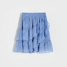 Spódnica z falbanami - Niebieski