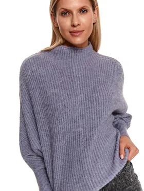 Luźny sweter ze stójką