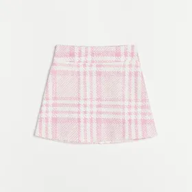 Dzianinowa spódnica mini - Różowy