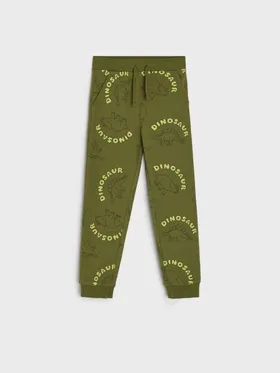 Spodnie dresowe typu jogger wykonane z wygodnej, bawełnianej dzianiny. - khaki