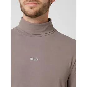 BOSS Casualwear Bluzka z długim rękawem i wywijanym kołnierzem model ‘TRollneck’