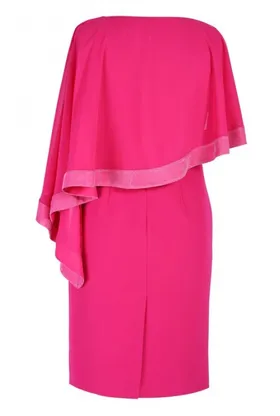 Różowa sukienka z szyfonową narzutką ABIGAIL