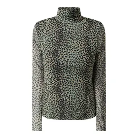CATWALK JUNKIE Bluzka z długim rękawem i wywijanym kołnierzem model ‘Jungle Leopard’