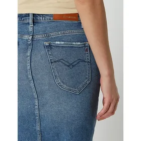 Replay Spódnica jeansowa z przetarciami