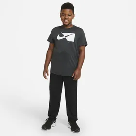 Koszulka treningowa z krótkim rękawem dla dużych dzieci (chłopców) Nike (o wydłużonym rozmiarze) - Czerń