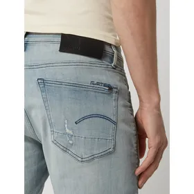 G-Star Raw Szorty jeansowe o kroju slim fit z przetarciami model ‘3301’